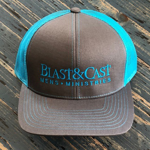 Logo Hat - Neon Blue Mesh - Adjustable | Blast & Cast Men's Ministries